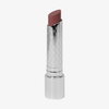 Eine silberne Tube des lilafarbenen Lippenstifts Mesauda Milano Hydramorphosis, ohne Kappe, steht aufrecht auf einem weißen Hintergrund.
