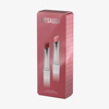 Das THE HYDRAMORPHOSIS TWIN SET von Mesauda Beauty besteht aus einer rosafarbenen Schachtel mit silbernen Akzenten und Abbildungen von zwei getönten Lippenbalsamen.