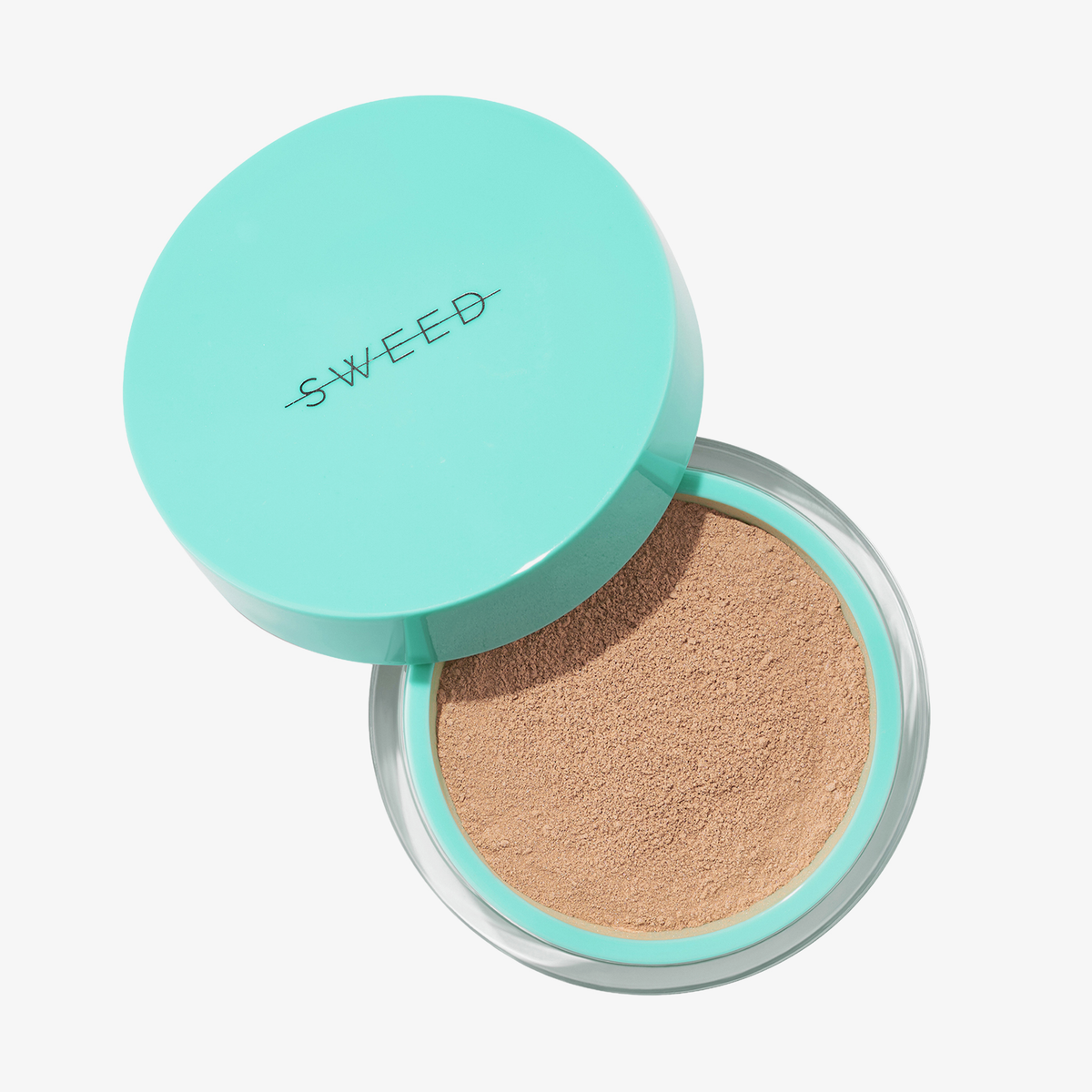 „Miracle Powder Mini“ von SWEED – ein loser Puder mit türkisfarbenem Deckel, auf dem der Schriftzug „SWEED“ zu sehen ist, abgebildet vor weißem Hintergrund.