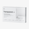 Weiße Box mit Transparent Lab Kopfkissenbezug mit weißem Kissenbild und Produktangaben auf der Verpackung.