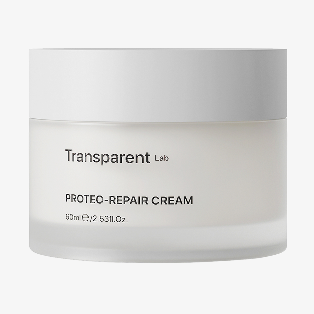 Ein weißer Tiegel Transparent Lab Proteo-Repair Cream, 60ml mit einem weißen Deckel.