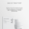 Zwei transparente Flaschen der Sonnencreme „Invisible Sunscreen SPF50+“ von Transparent Lab mit der Aufschrift „SPF50+“ und „PPD45“ vor einem minimalistischen, klaren Hintergrund.