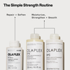 Olaplex Strength Routine mit Repair Treatment, Shampoo und Conditioner für mehr Stärke, Feuchtigkeit und glattes Haar.