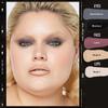 Eine Person trägt Danessa Myricks Beauty Colorfix Nudes für rauchige Augen, nudefarbene Lippen und weiche Konturen für Augen, Gesicht und Lippen.