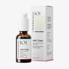 Eine 30-ml-Serumflasche in Braun mit einer weißen Pumpe und einer Verpackung mit der Aufschrift „Geek & Gorgeous AAll Clear“.