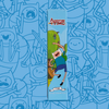 Blaue Verpackung des Adventure Time Lip Gloss Finn The Human mit Abbildungen des Charakters.