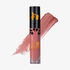 Eine Tube des flüssigen Lippenstifts „Over The Garden Wall – Adelaide’s Scissors“ von Lethal Cosmetics mit goldenem Tiermotiv und einem rosa Farbmuster im Hintergrund.