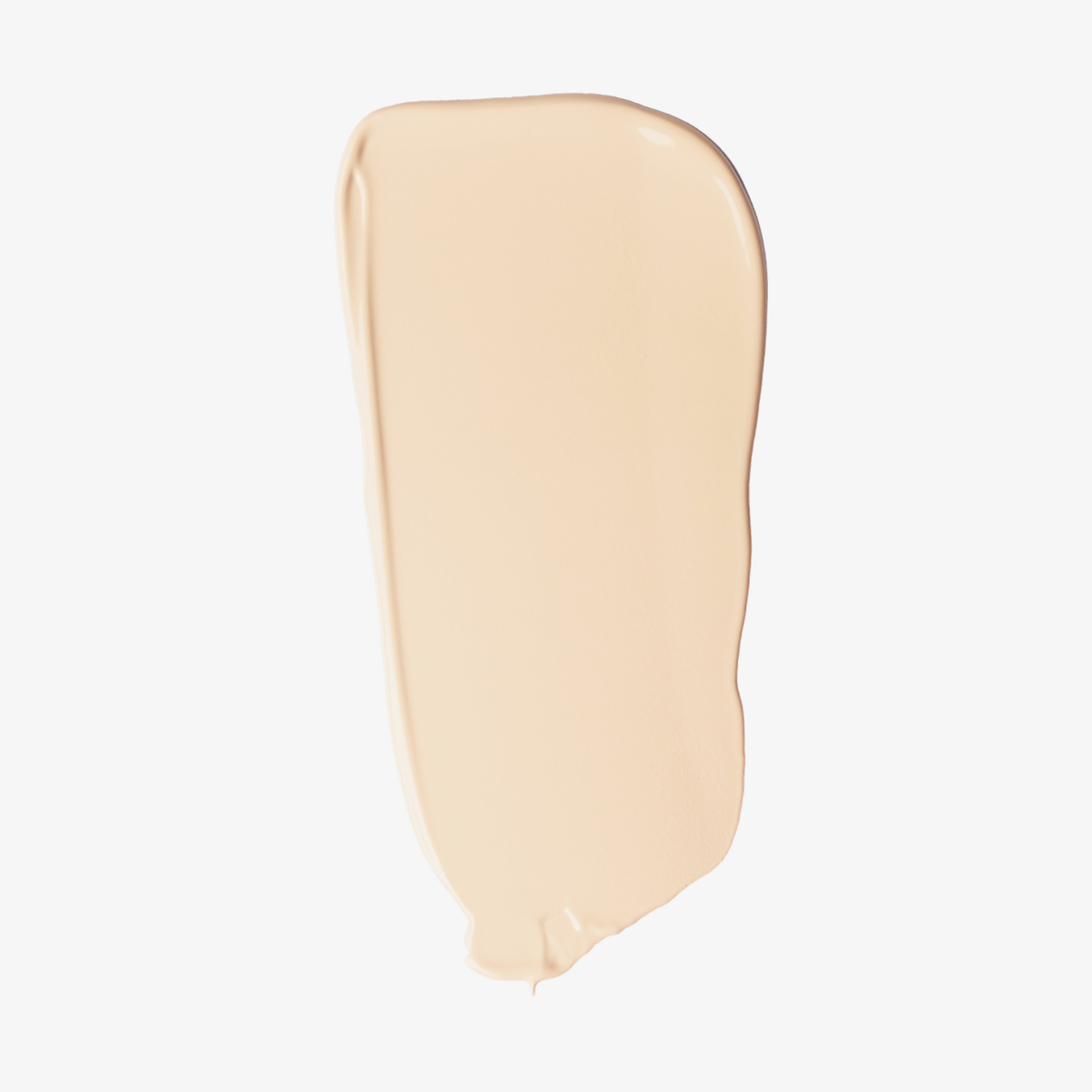 Ein glatter, beiger Farbmusterstreifen der „Ctrl+ SKIN“-Foundation von LH Cosmetics auf weißem Hintergrund.