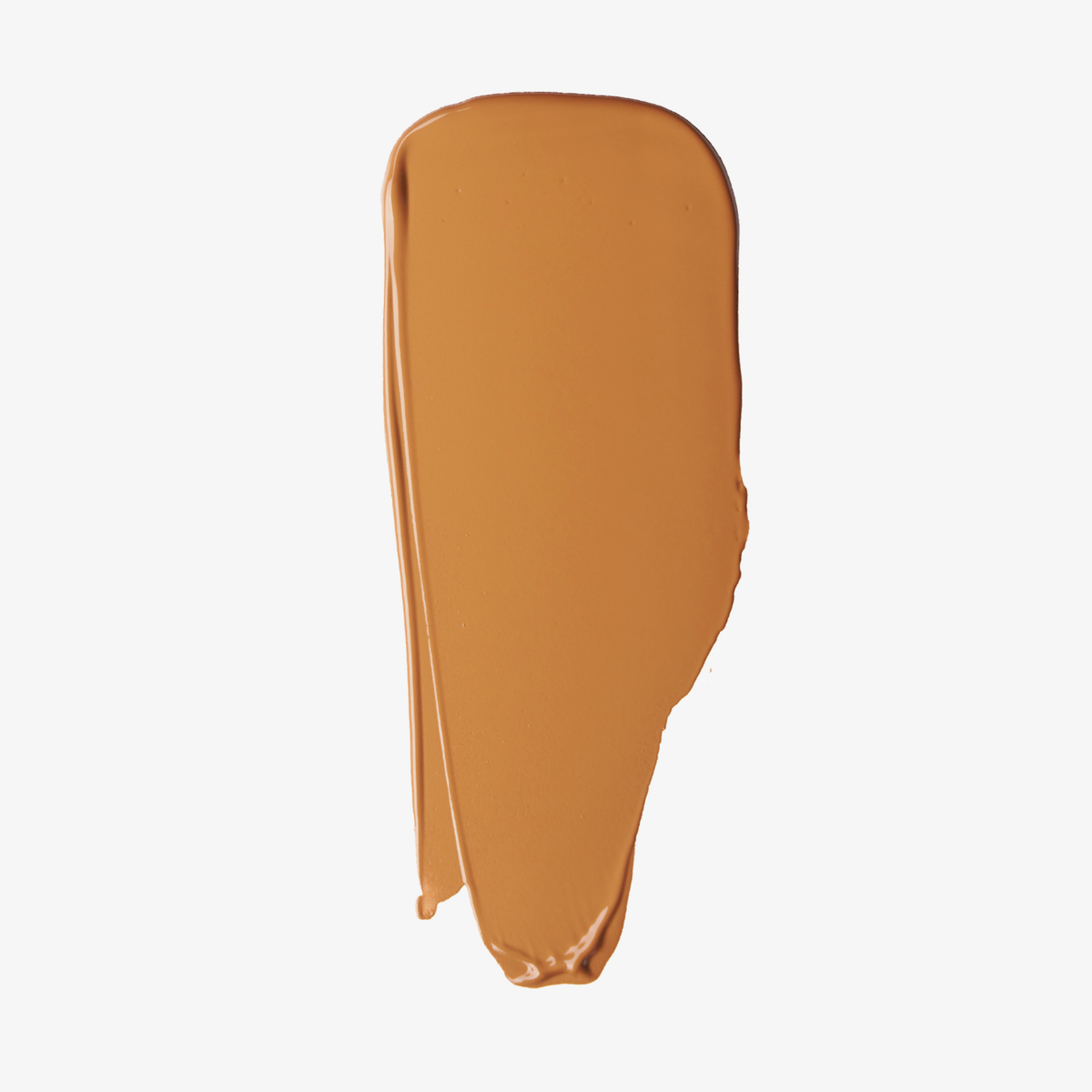 Ein Farbmuster der „Ctrl+ SKIN“-Foundation von LH Cosmetics in der Farbe „Medium Brown“, aufgetragen auf einem weißen Hintergrund.