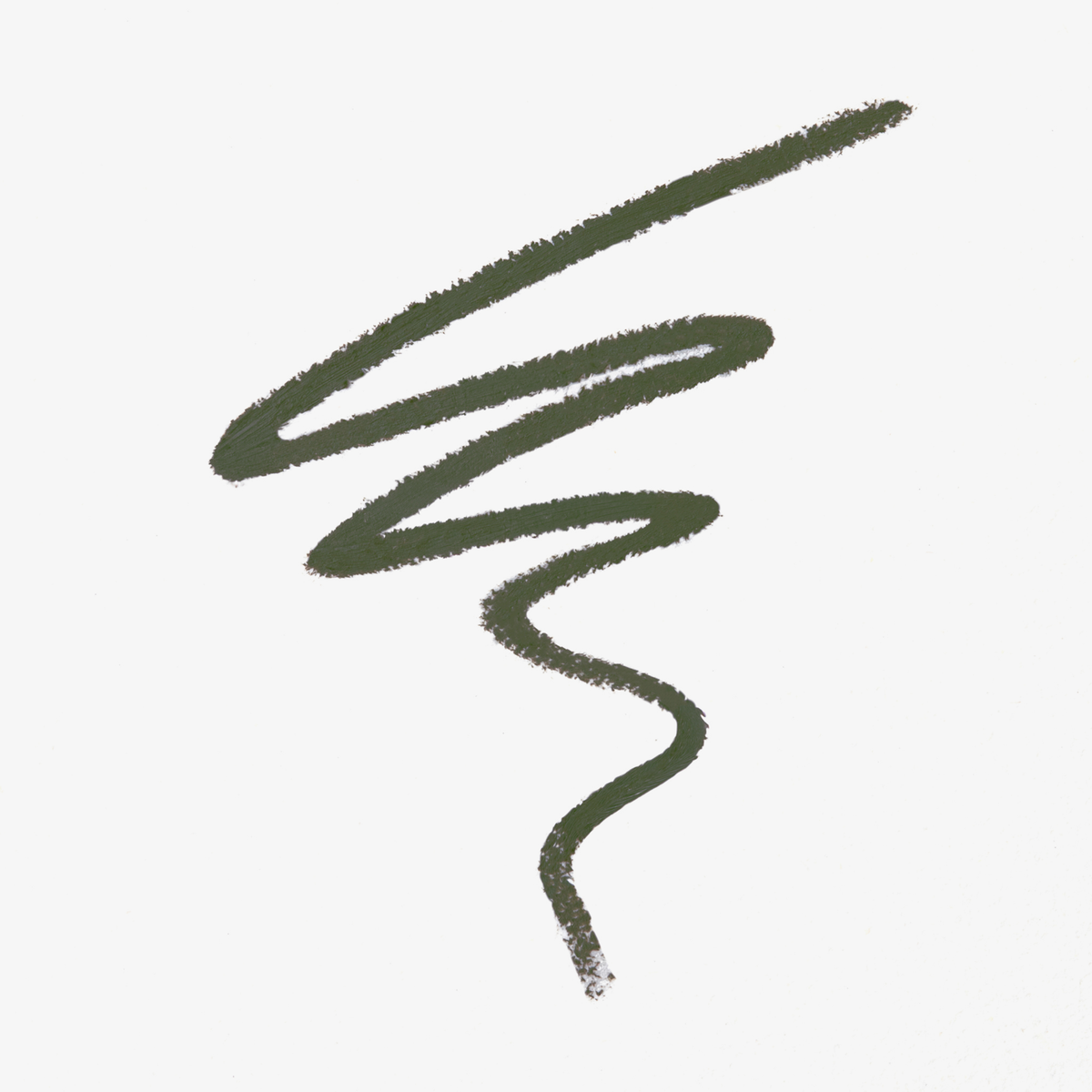 Dunkelgrüner Farbstreifen des Cupid's Arrow Micro Khaki von NABLA Cosmetics auf weißem Hintergrund.