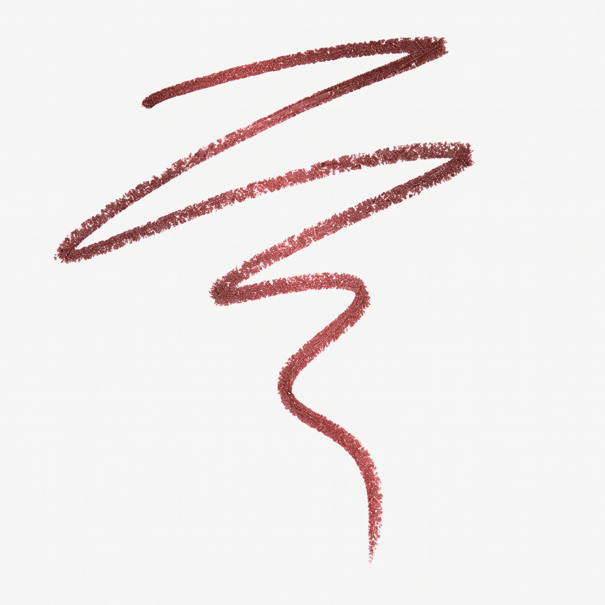 Dunkelrot schimmernder Farbstreifen des Cupid's Arrow Micro Red Foliage von NABLA Cosmetics auf weißem Hintergrund.