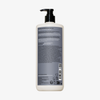 Rückseite von OLAPLEX N°5 CURL Bond Shaper Hydrating Curl Conditioner mit Gebrauchsanweisung, Inhaltsstoffen und einem schwarzen Pumpspender oben.