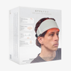 Produktverpackung für ein STYLPRO-LED-Stirnband mit Rotlicht, auf der eine Person zu sehen ist, die das Gerät auf der Stirn trägt.