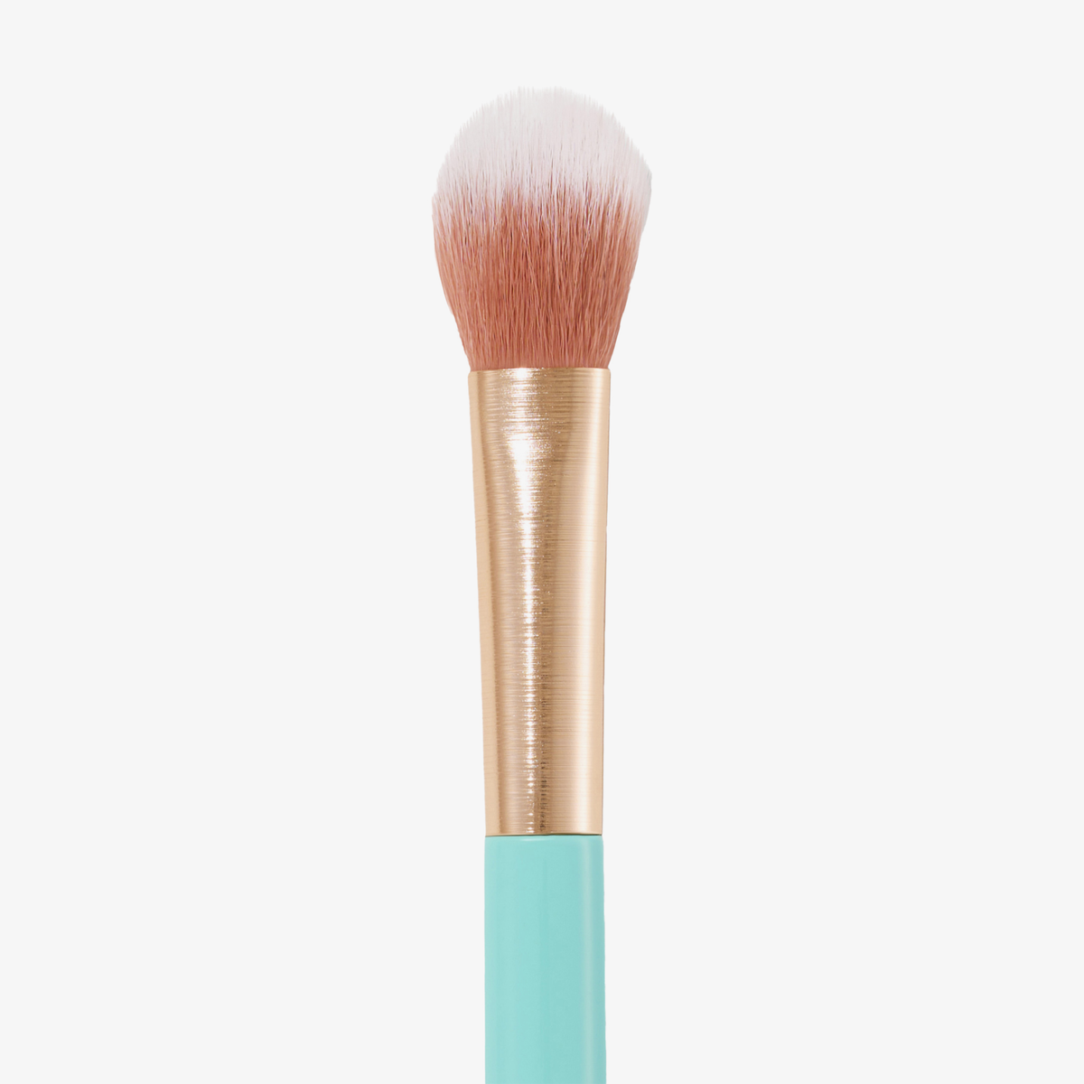 SWEED 05 Highlighter-Pinsel: goldene Zwinge, zartrosa Borsten, hellblauer Griff – abgebildet auf weißem Hintergrund.