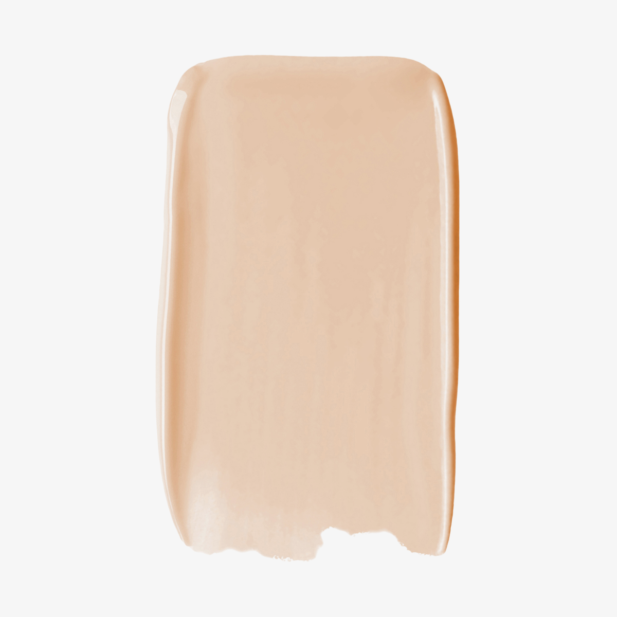 Ein gleichmäßiger, beiger Strich der SWEED Glass Skin Foundation auf weißem Hintergrund.