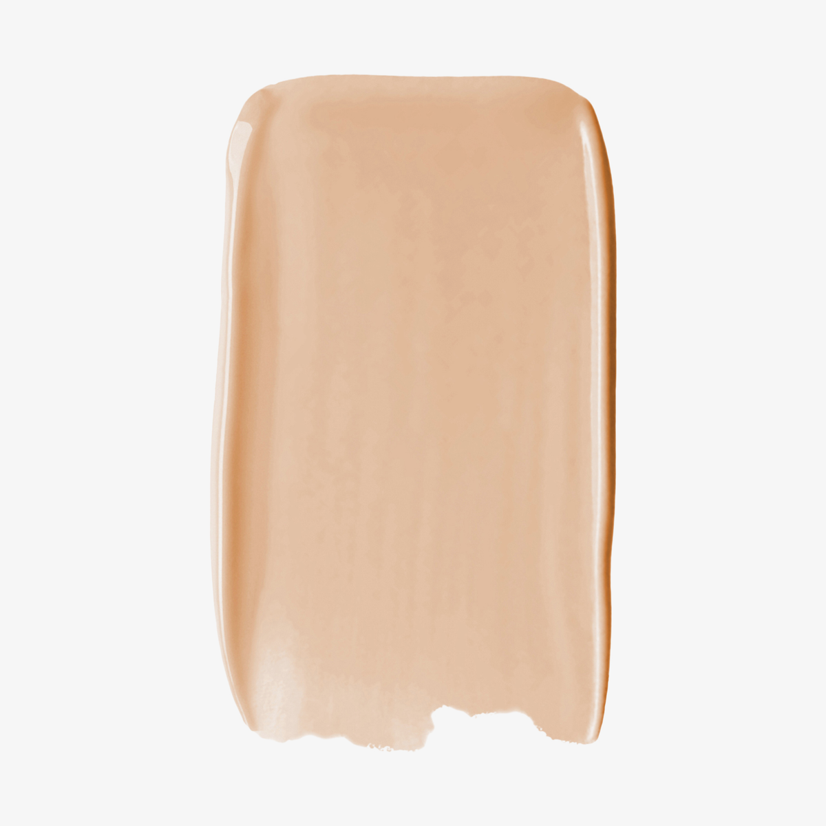 Ein glänzendes, cremiges Farbmuster der SWEED Glass Skin Foundation in Beige auf weißem Hintergrund.