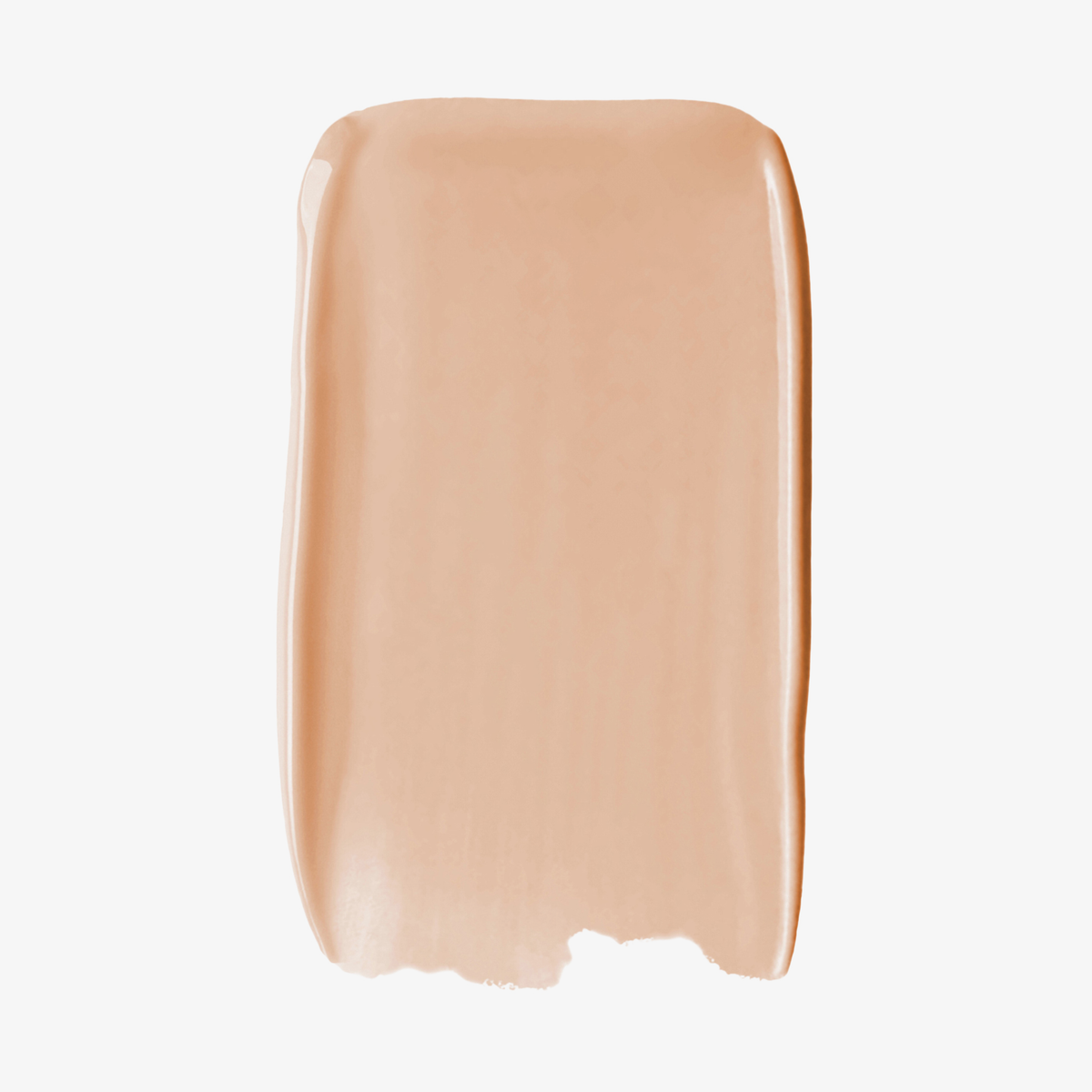 Ein einzelner, gleichmäßiger Farbauftrag der SWEED Glass Skin Foundation in Beige auf weißem Hintergrund.