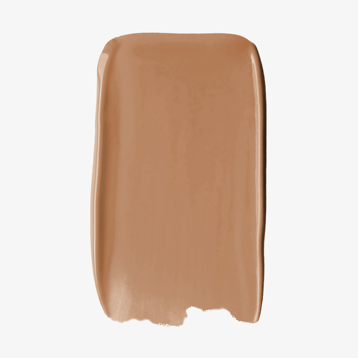 Ein rechteckiges Farbmuster der SWEED Glass Skin Foundation in der Farbe „Medium Beige“ auf weißem Hintergrund.