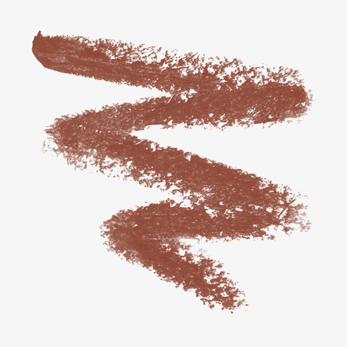 Ein brauner SWEED-Lippenkonturenstift, der in Zickzackform auf einen weißen Hintergrund gekritzelt ist.
