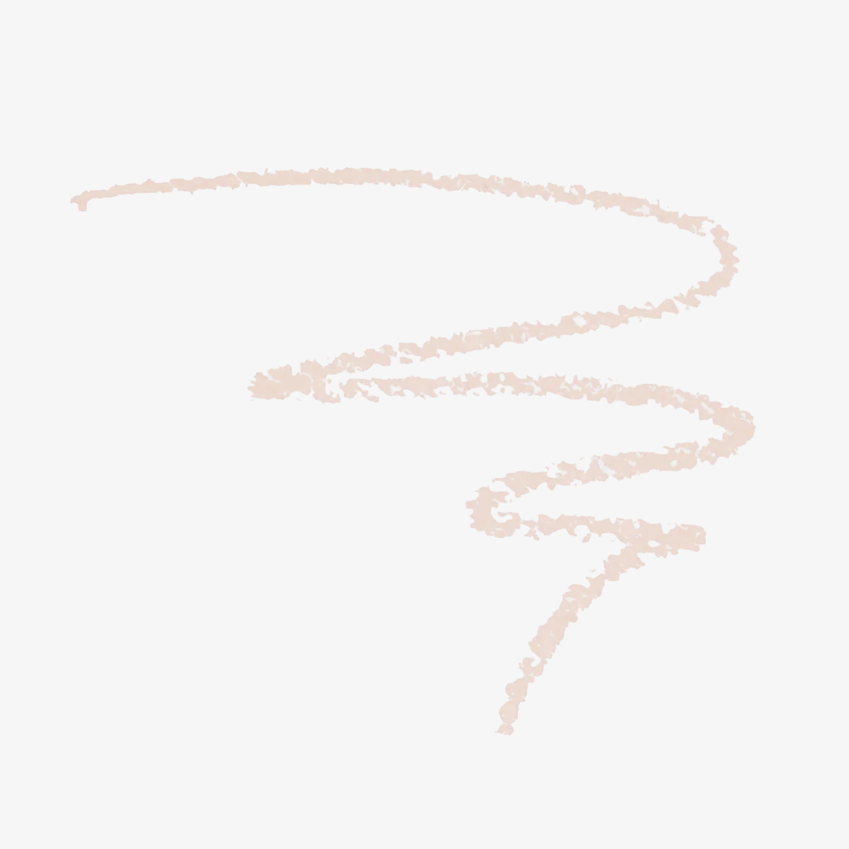 Eine weiche, wellenförmige, beigefarbene Linie des „Satin Kohl Eye Pencil“ von SWEED schlängelt sich sanft spiralförmig über einen weißen Hintergrund.