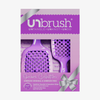 Zwei violette UNbrush Ombre Duo Set Collection-Entwirrbürsten in einer Geschenkbox mit silbernem Band.
