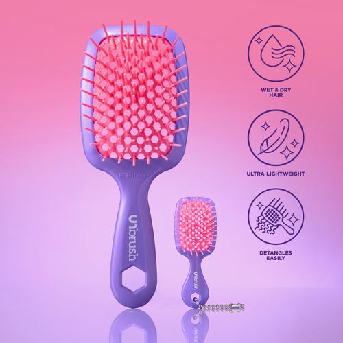 Unbrush and Super Mini Set Neon Purple