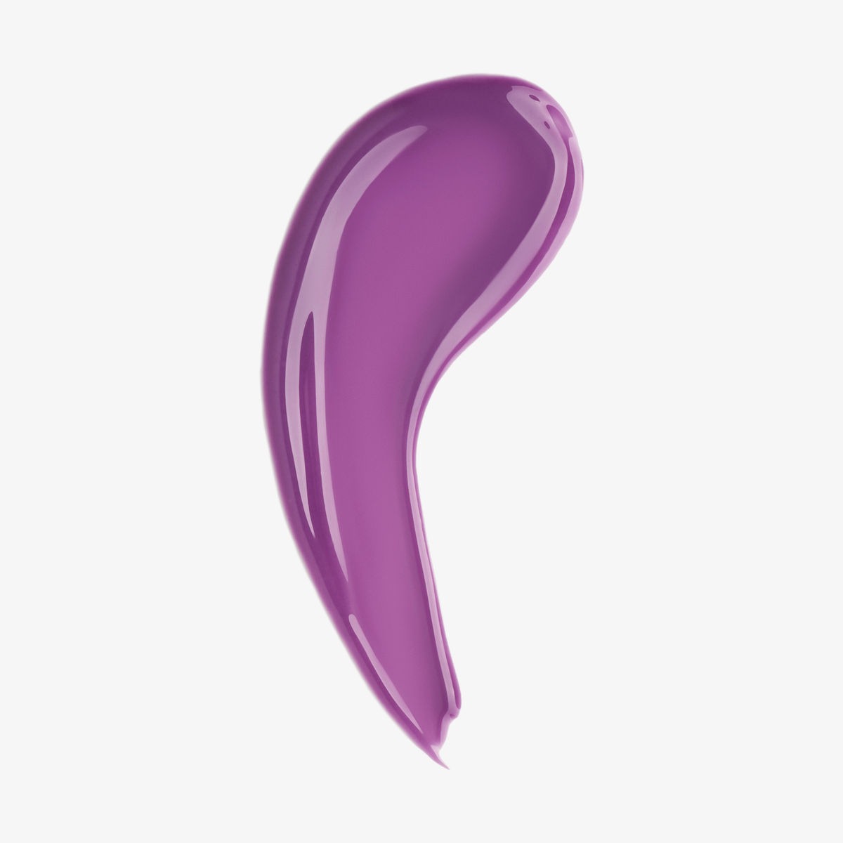 Ein Hauch von „Beauty Glosswork 4D Ultra Shine Plumping Gloss“ von Danessa Myricks in glänzendem Lila auf Weiß.