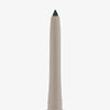 Detailaufnahme einer Eyeliner-Spitze in schimmerndem Olivton mit beigem Stiftgehäuse vor weißem Hintergrund.