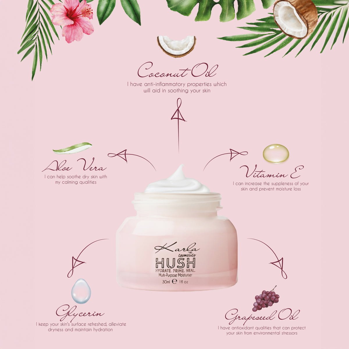 HUSH Multi-Purpose Moisturiser | Karla Cosmetics