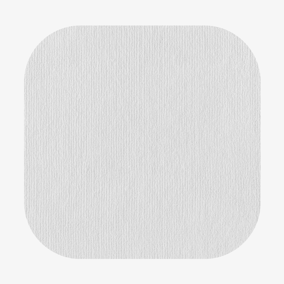 Ein weißes, quadratisches „Vitamin C Bright Toning Pad“ von Mediheal mit abgerundeten Ecken vor einem einfarbigen Hintergrund.