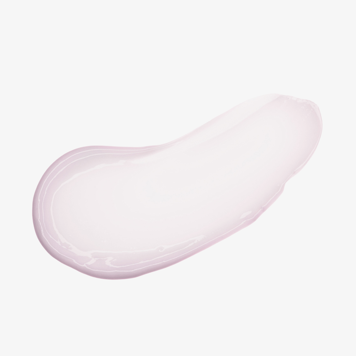 Ein Abstrich von zartrosa, durchscheinendem Gel oder Creme aus dem THE HYDRAMORPHOSIS TWIN SET von Mesauda Beauty auf weißem Hintergrund.