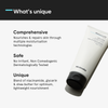 Weiße Tube der Minimalist Niacinamide Body Lotion mit schwarzem Deckel, daneben Text zu pflegender, sicherer und leichter Formulierung mit Niacinamid & Glycerin.