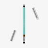 SWEED Satin Eyeliner: türkisfarbener Stift mit silbernen Kappen und einer Verwischspitze an einem Ende.