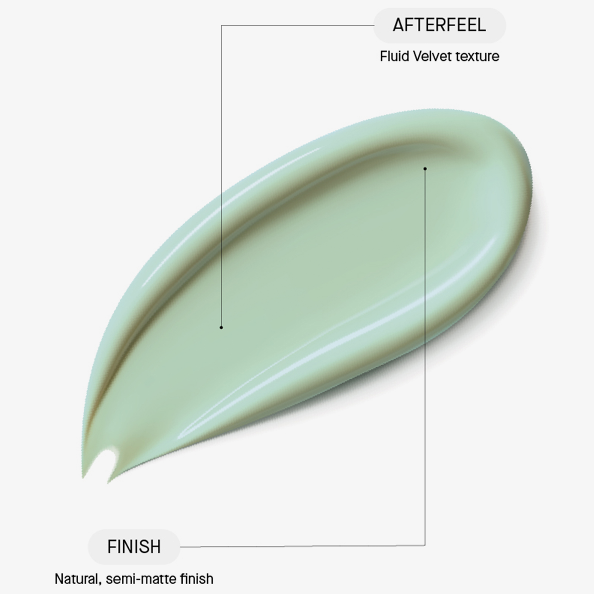 Eine grüne Creme mit der Aufschrift „Mineral Redness Control CC Cream“, samtige Textur für ein angenehmes Hautgefühl, halbmattes Finish. Transparent Lab.
