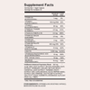 Supplement-Facts-Tabelle von HAIRtamin Advanced Formula mit Vitaminen, Mineralstoffen, Biotin, Zink und pflanzlichem Wirkstoffkomplex.