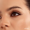 Nahaufnahme eines weiblichen Auges mit langen Wimpern und glatter Haut, mit Mesauda Beauty Femuline™ Brownie, beschriftet mit AFTER.