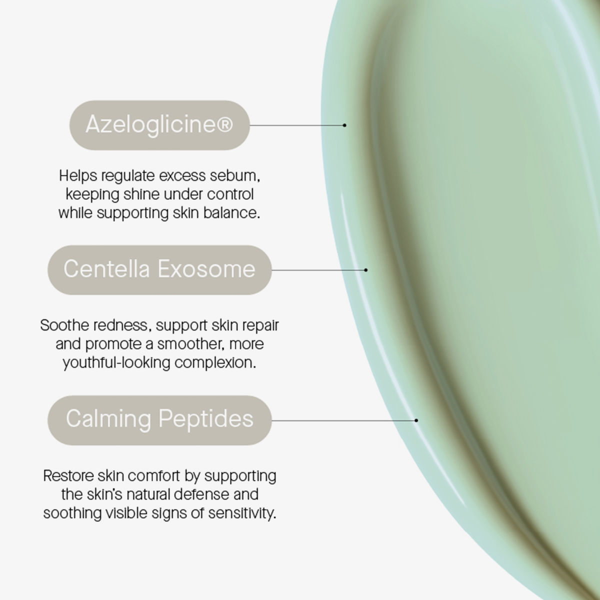 Mineral Redness Control CC Cream von Transparent Lab: Hellgrüne Creme mit den Wirkstoffen Azeloglicine®, Centella-Exosomen und beruhigenden Peptiden.