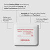 Verpackung der „Mediheal Phyto-Enzyme Clear Peeling Pads“ mit deutschem Text zu deren sanften, glättenden und beruhigenden Hautpflegewirkungen.