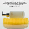 MERME Delicate Dissolve Face Cleanser liegt quer auf gelber Jelly-Form. Text: „Klinisch getestet und mit höchster Dermatest-Bewertung für empfindliche Haut ausgezeichnet“.