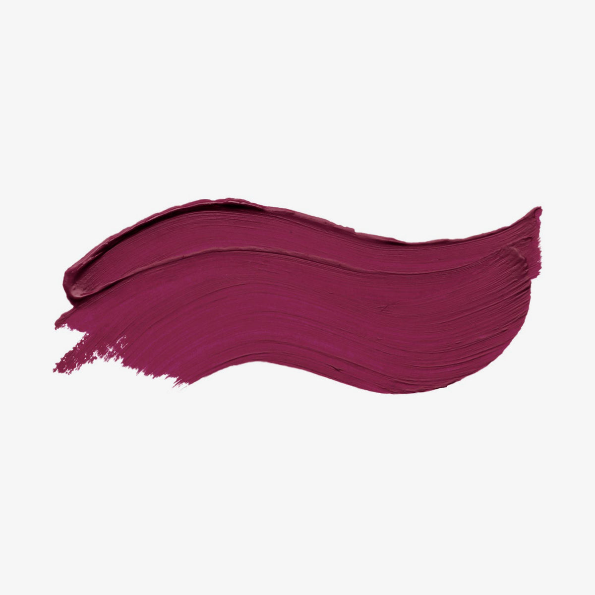 Ein Abstrich des Cult Matte Lipstick von Mesauda Beauty in tiefem Magenta auf weißem Hintergrund.