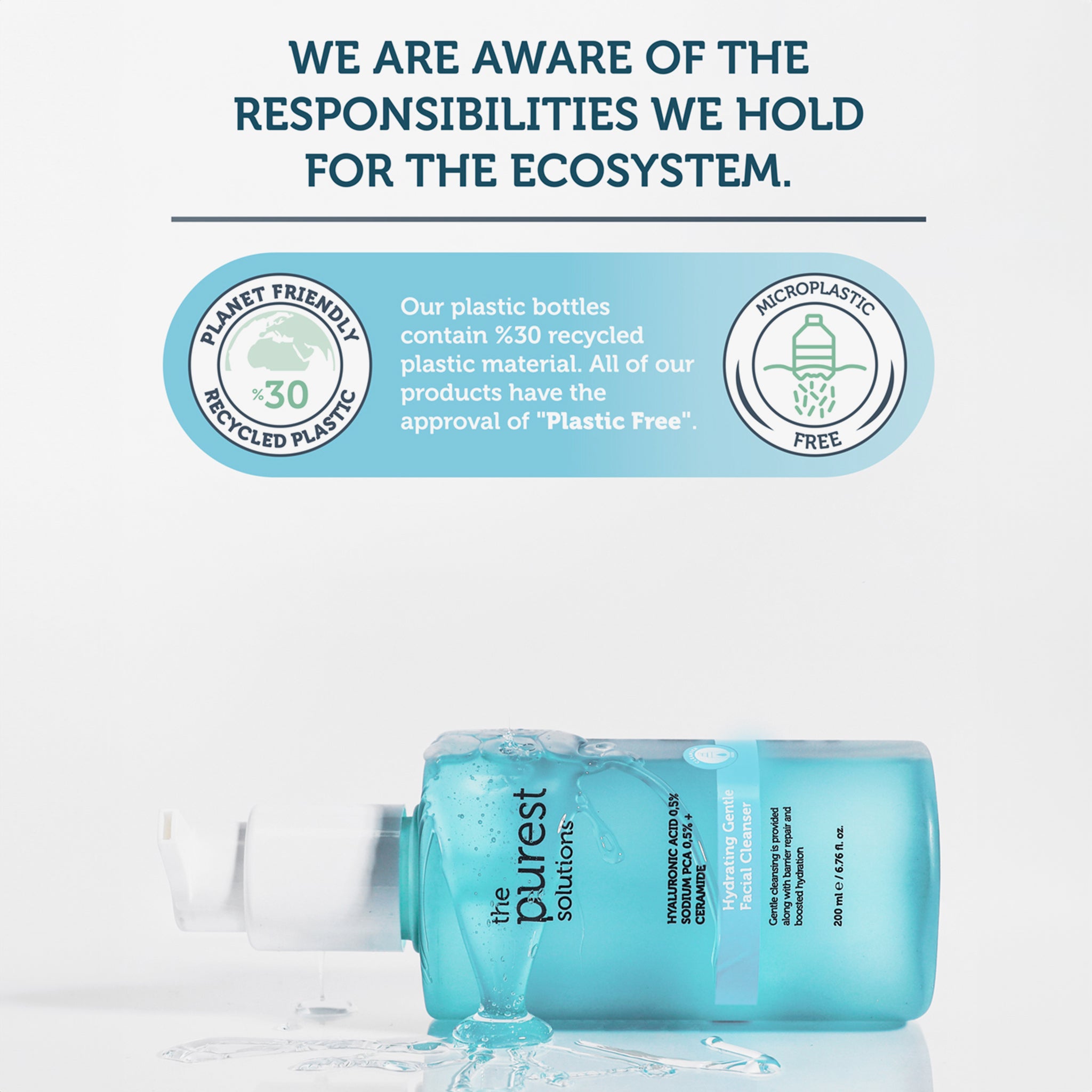 0.5% Hyaluronic Acid + 0.5% Sodium PCA + Ceramide Hydrating Gentle