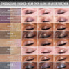 Acht Duos schimmernder Lidschattenfarben auf verschiedenen Hauttönen - gezeigt einzeln und komibiniert für vielfältige, strahlende Looks.