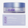 Ein rundes Töpfchen und eine rechteckige Schachtel mit violetten XLASH Longevity Multi-Zone-Gelen.