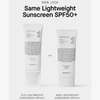 Zwei Tuben der leichten Sonnencreme SPF50+ von Transparent Lab stehen nebeneinander und zeigen die alte und die neue Verpackung.