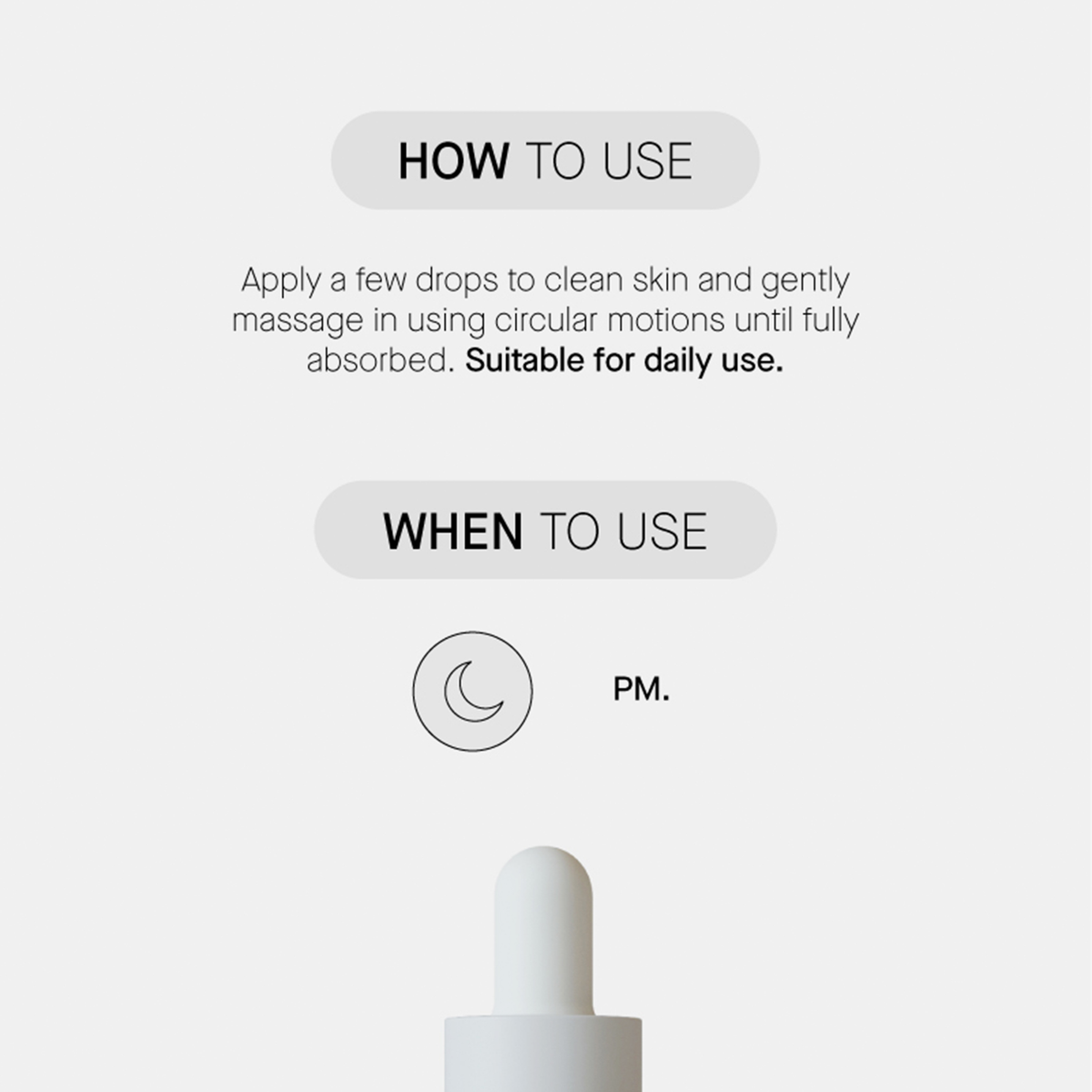 Tragen Sie Transparent Lab Liposomal DHA Face Tanner täglich abends mit der Pipette nach Anweisung auf.