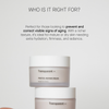 Zwei Tiegel der Transparent Lab Proteo-Repair Cream, ideal für alternde oder trockene Haut, auf einem schlichten Hintergrund.