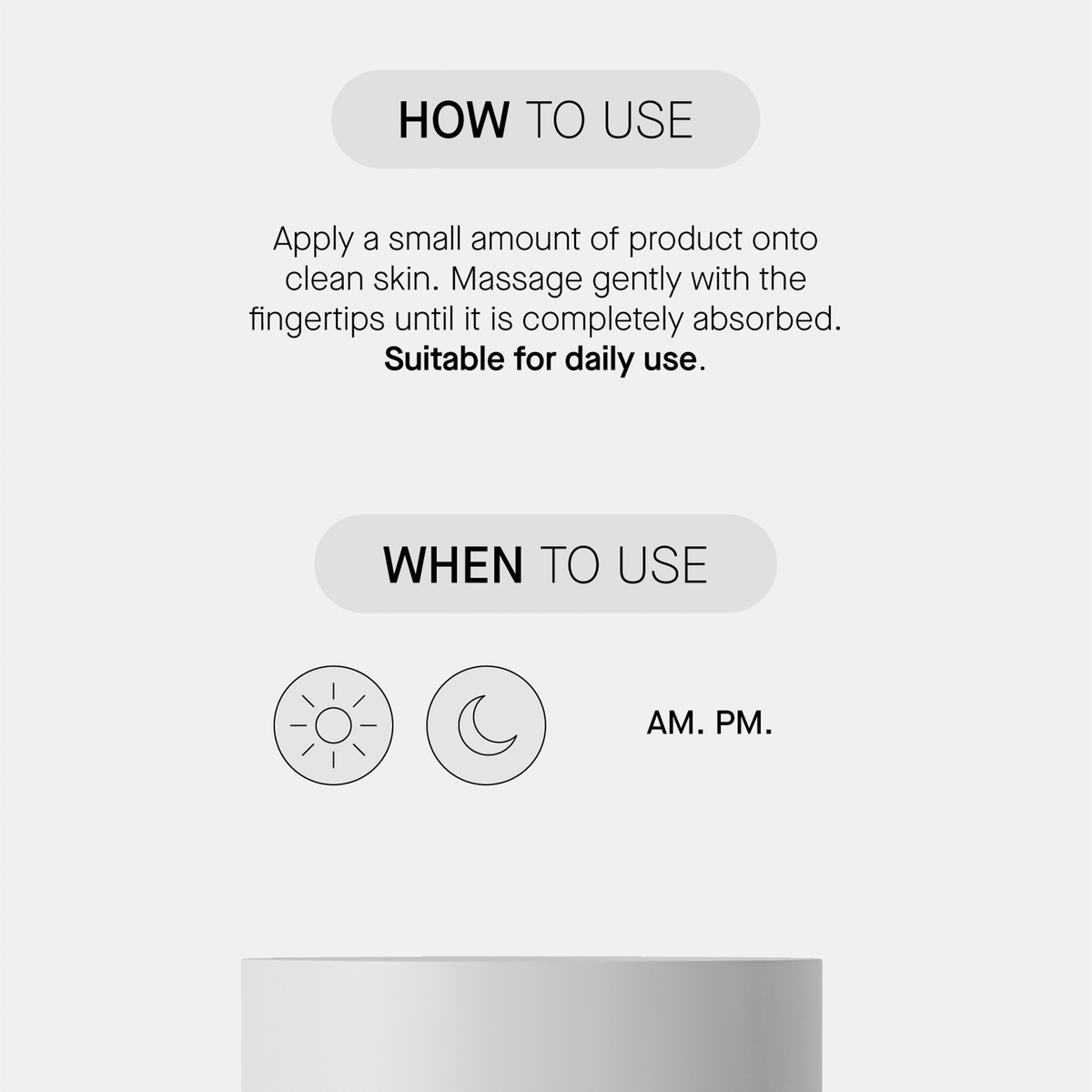 Gebrauchsanweisung für die Anwendung von Transparent Lab Proteo-Repair Cream AM/PM, mit Sonnen- und Mondsymbolen.