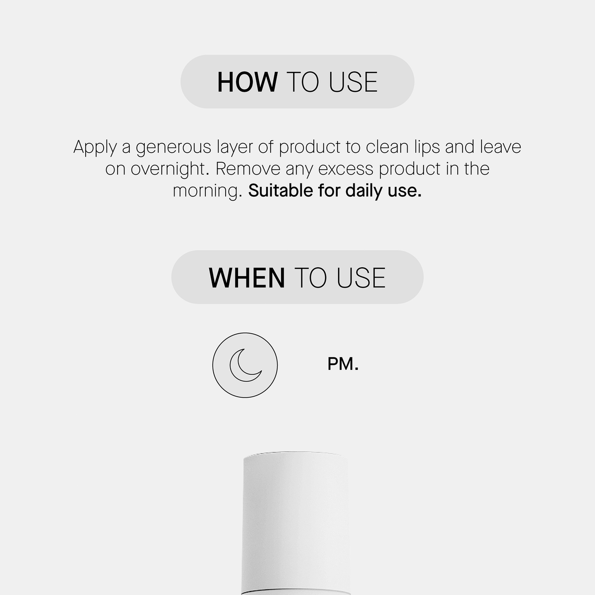 Tragen Sie Transparent Lab Lip Renewal täglich und über Nacht auf und entfernen Sie es am Morgen, um ein optimales Ergebnis zu erzielen.