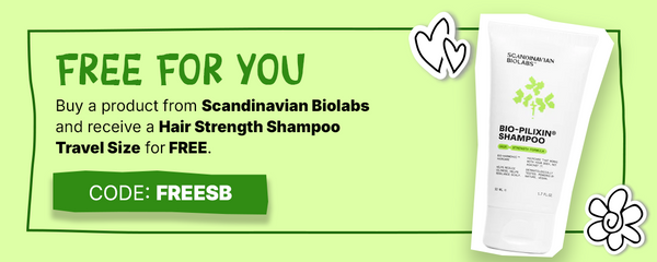 Aktion: Gratis Hair Strength Shampoo in Reisegröße bei Kauf eines Produktes von Scandinavian Biolabs; Code: FREESB.