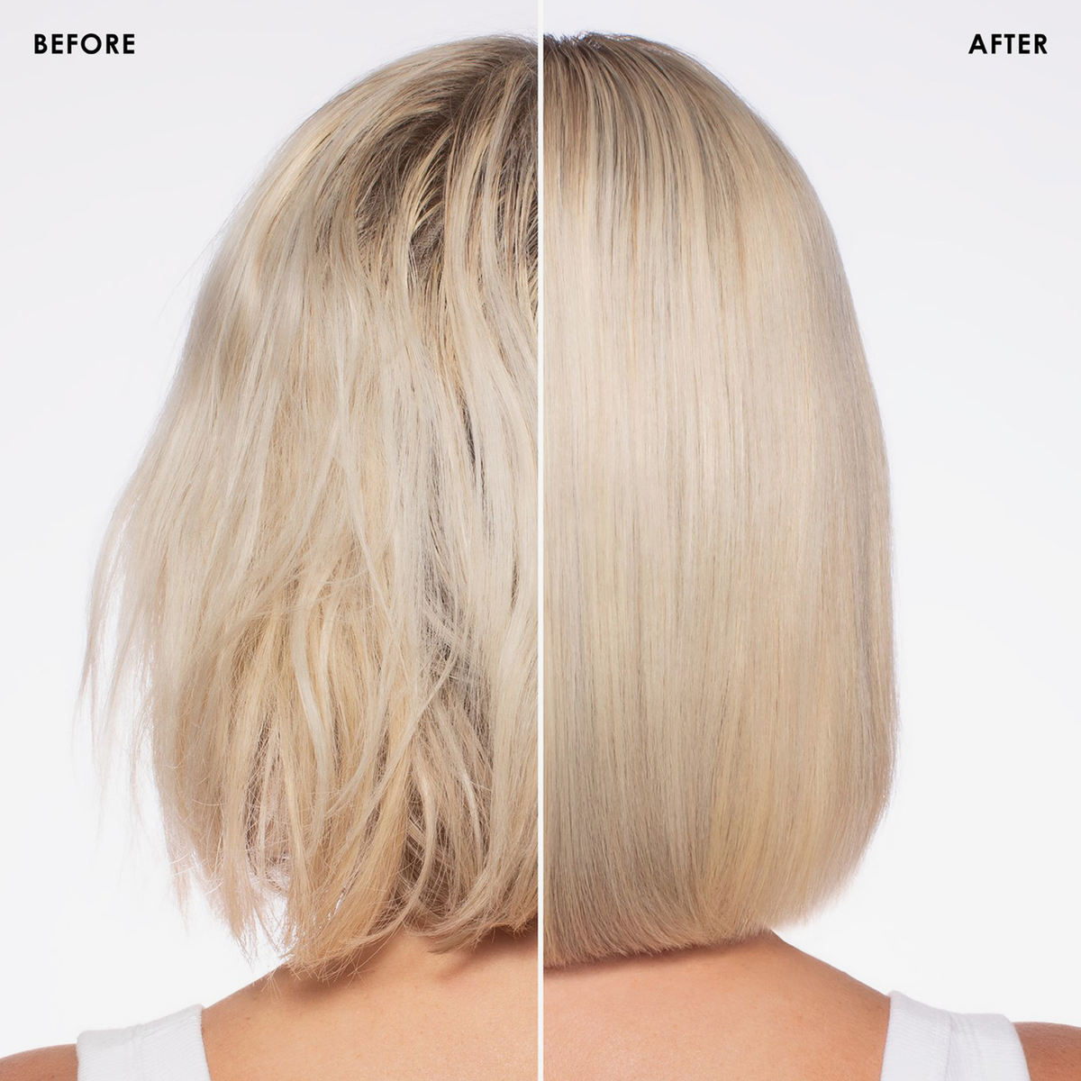 Mittellange glatte Haare - Vorher/Nachher mit OLAPLEX No.0 Intensive Bond Building Hair Treatment